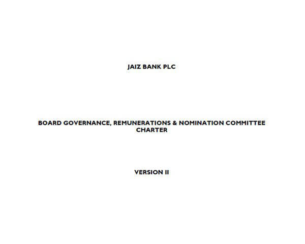 Board Governance, Remunerations & Nomination Committee Charter Version II