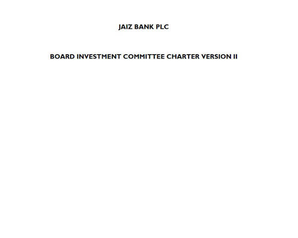Board Investment Committee Charter Version 2