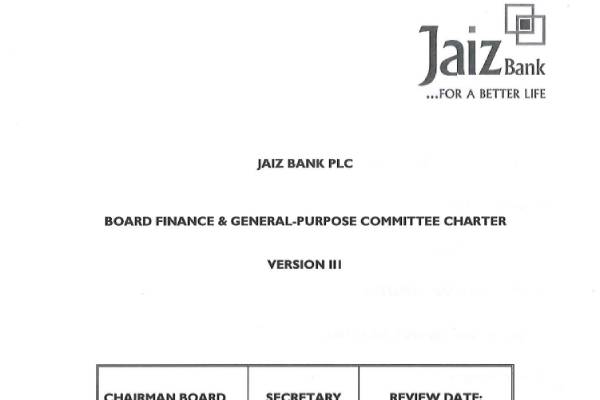 Board Finance and General Purpose Committee Charter